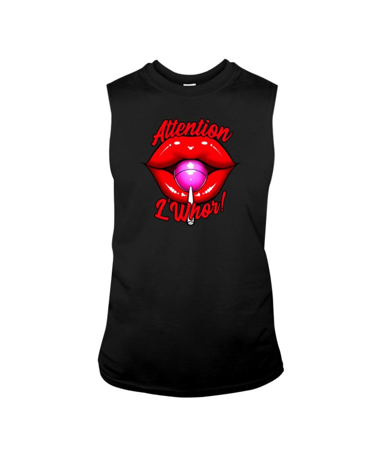 JESSICA L'WHOR "ATTENTION" SLEEVELESS T-SHIRT - dragqueenmerch