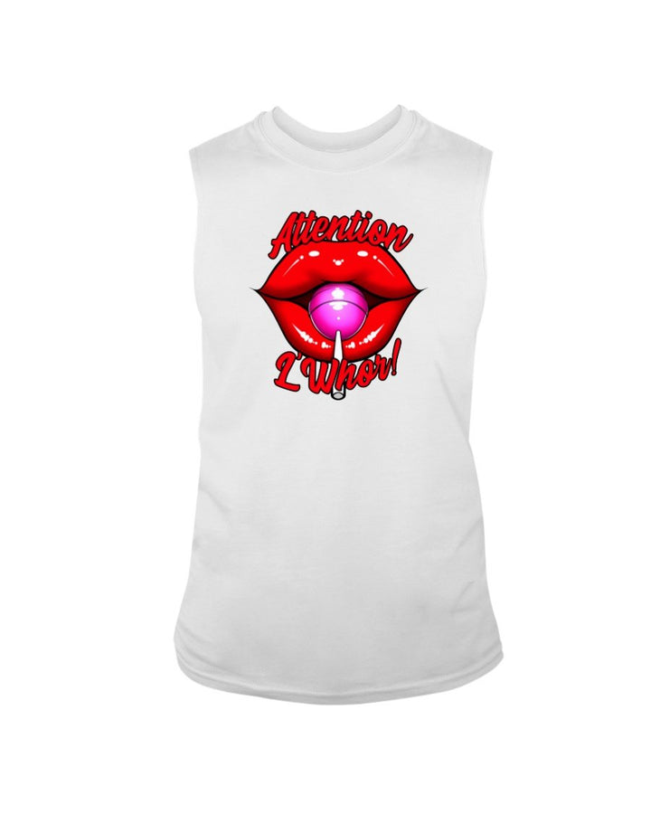 JESSICA L'WHOR "ATTENTION" SLEEVELESS T-SHIRT - dragqueenmerch