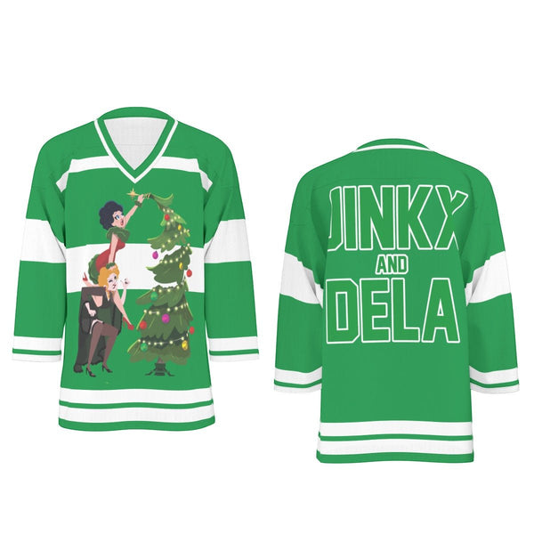 Jinkx and Dela - Tree Hockey Jersey - dragqueenmerch
