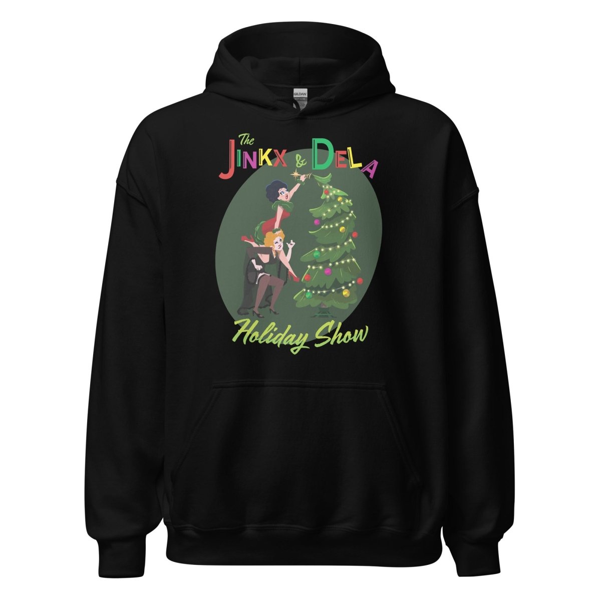 JInkx x Dela - Holiday Show 23 Tree Topper Hoodie - dragqueenmerch