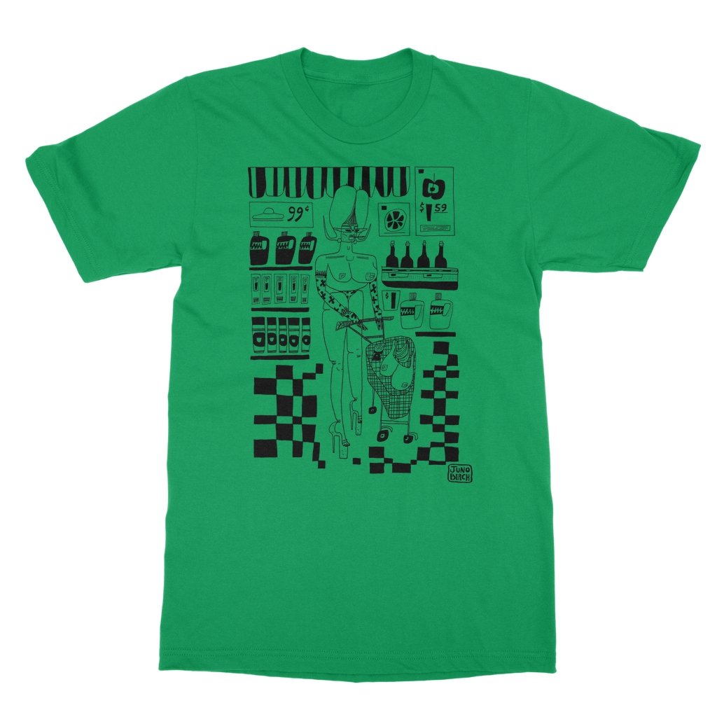 JUNO BIRCH - ALIEN GROCERIES  (BLACK INK) T-SHIRT