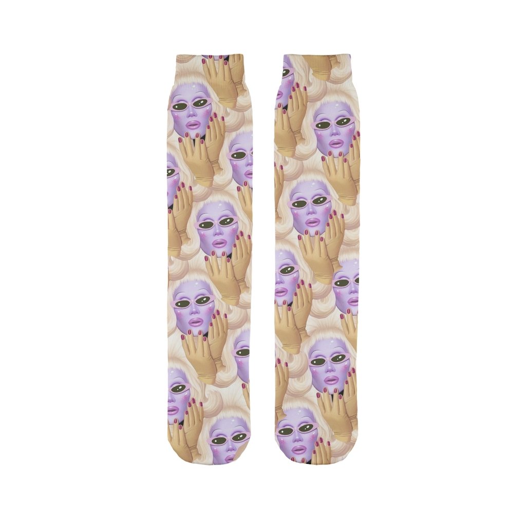Juno Birch All Over Pattern Tube Sock - dragqueenmerch