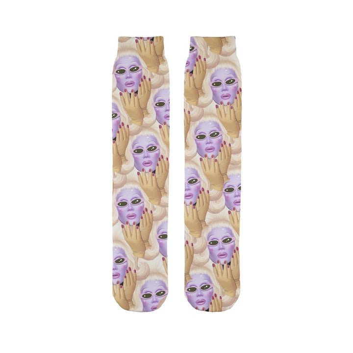 Juno Birch All Over Pattern Tube Sock - dragqueenmerch