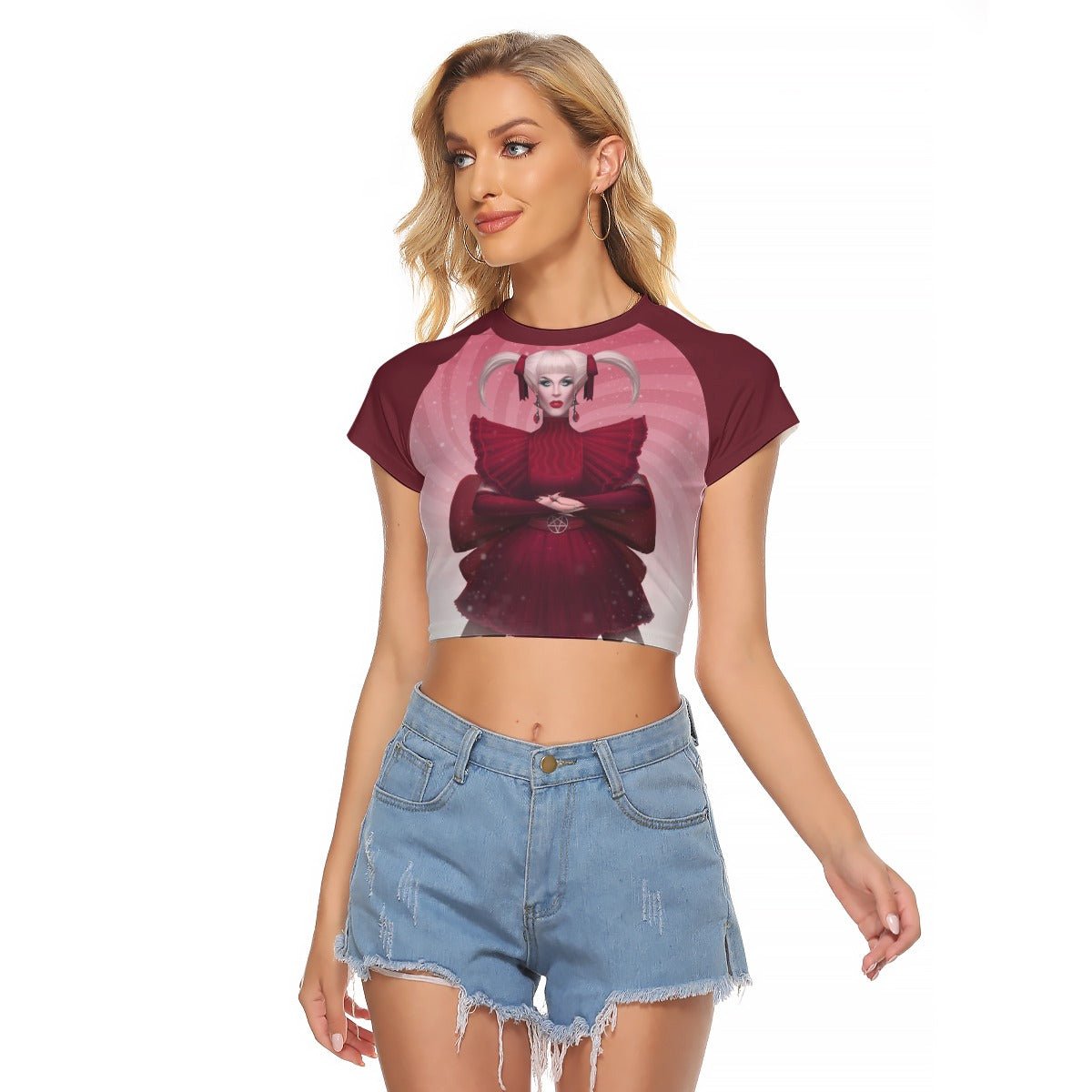 Katya - @Leoshki Baseball Crop T-Shirt - dragqueenmerch