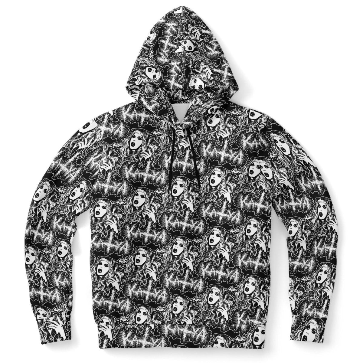 Katya - Black Metal All Over Print Hoodie - dragqueenmerch