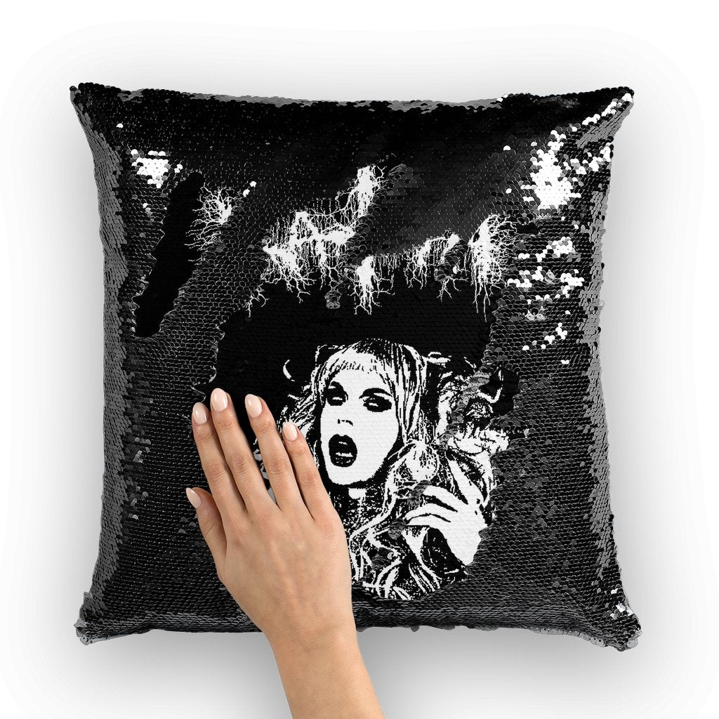 Katya Black Metal Sequin Throw Pillow