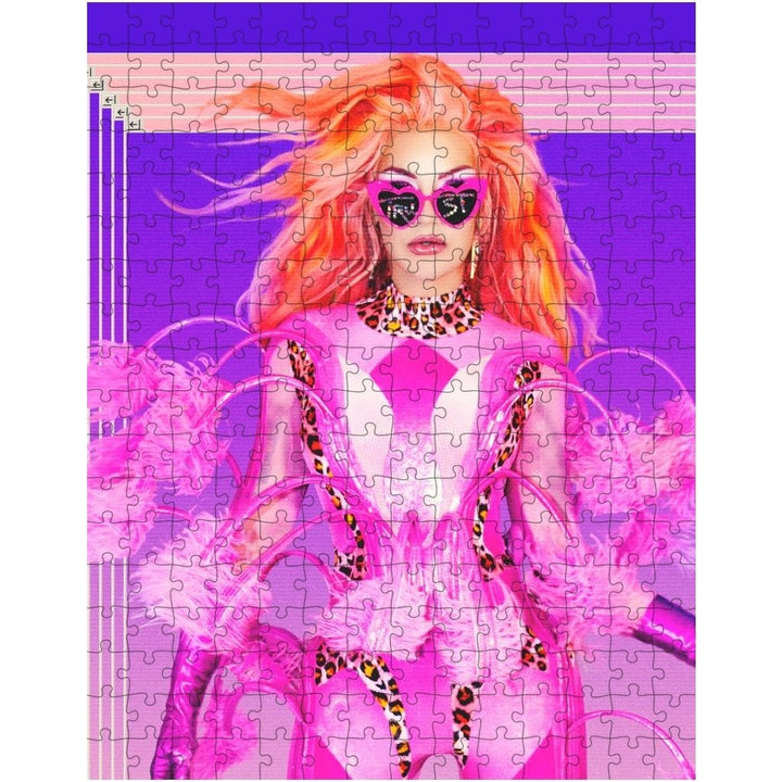 Kylie Sonique Love - Hot Pink Jigsaw Puzzle - dragqueenmerch