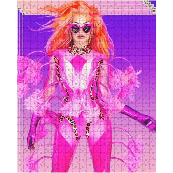 Kylie Sonique Love - Hot Pink Jigsaw Puzzle - dragqueenmerch