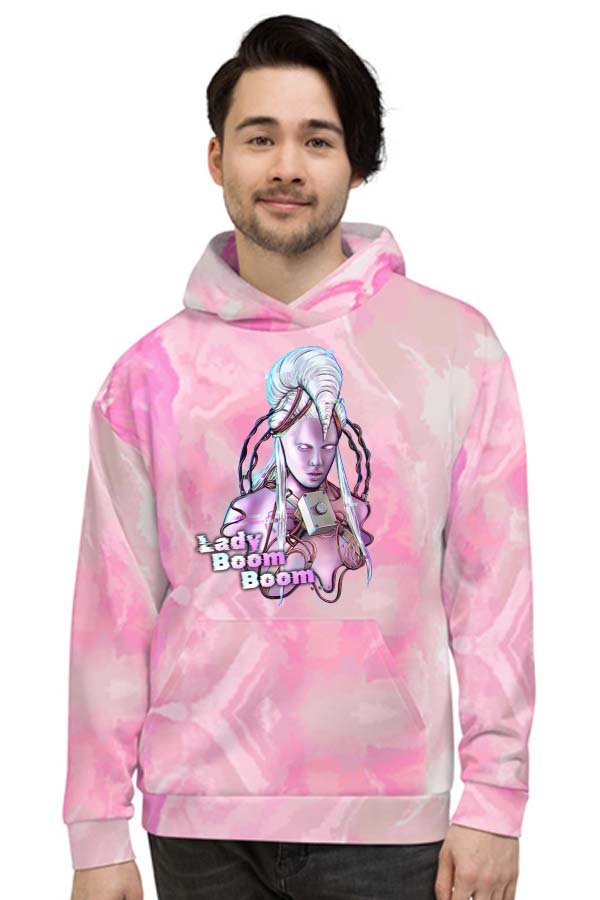 LADY BOOM BOOM - PRINTED TIE DYE HOODIE