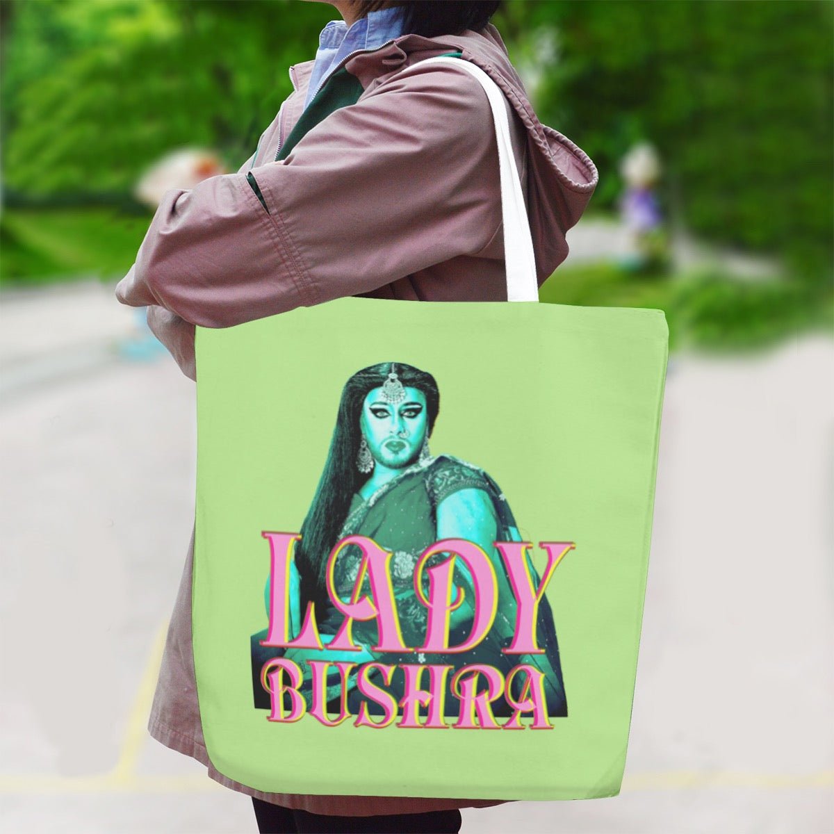Lady Bushra - Portrait Logo Jumbo Tote - dragqueenmerch