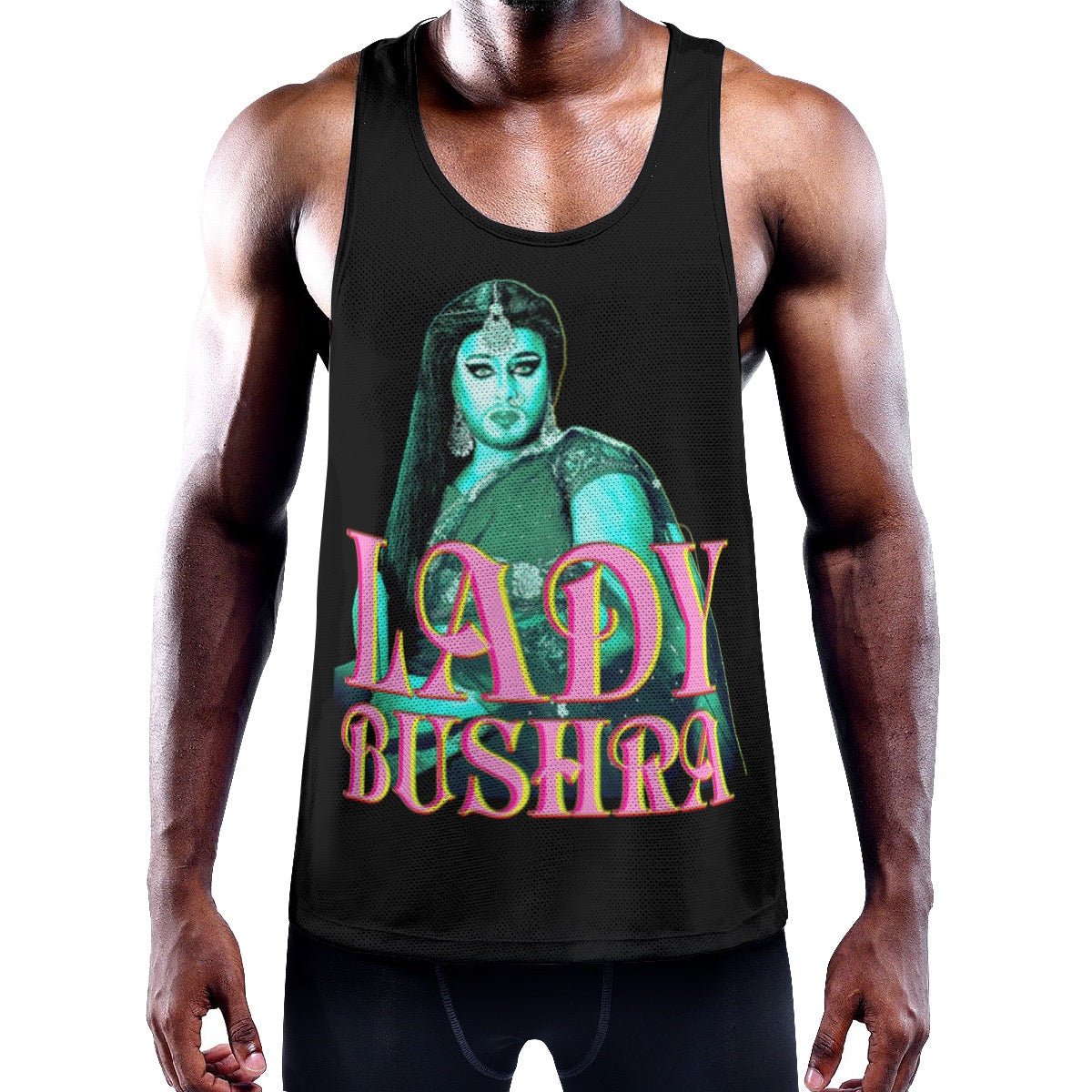 Lady Bushra - Portrait Logo Slim Fit Muscle Tank Top - dragqueenmerch