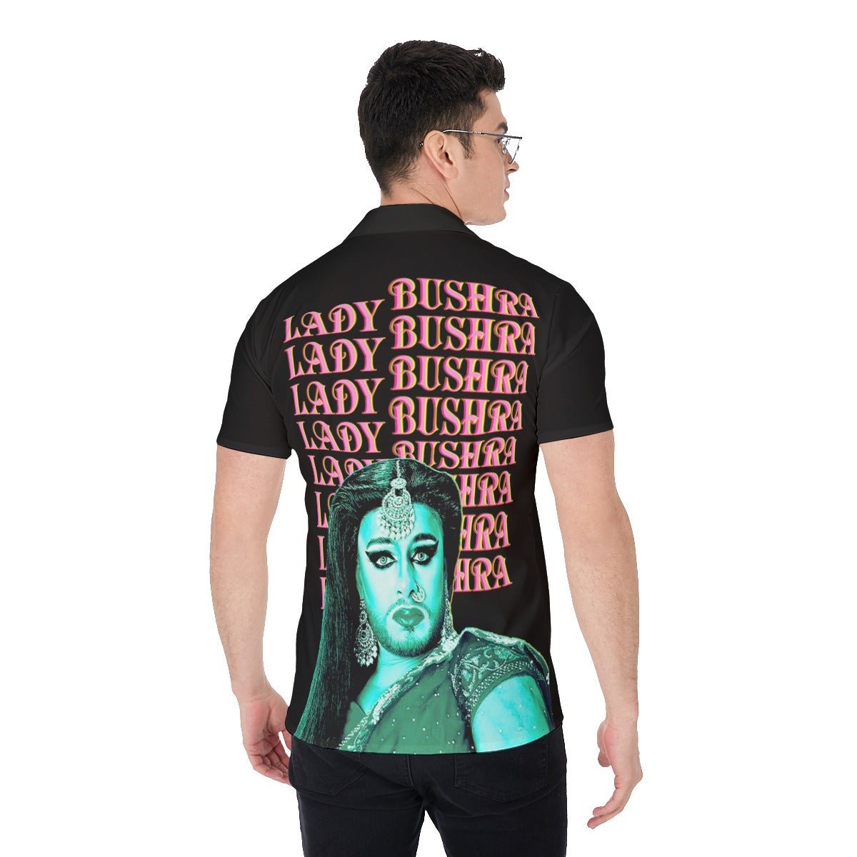 Lady Bushra - Repeat Logo Button Down Shirt - dragqueenmerch