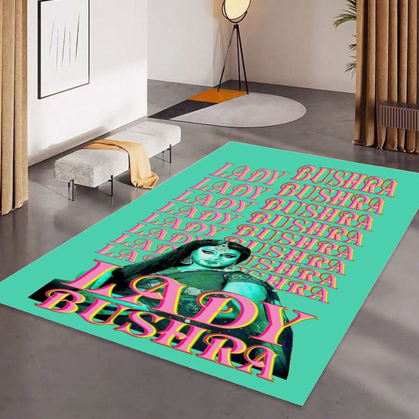 Lady Bushra - Repeat Logo Foldable Rectangular Floor Mat - dragqueenmerch