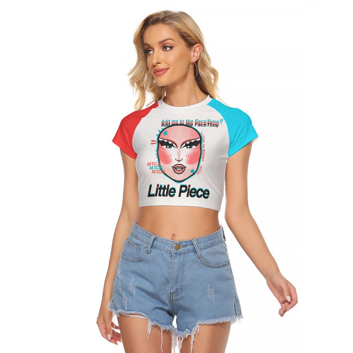 Little Piece - Add Me To The Face Time Crop T-Shirt - dragqueenmerch