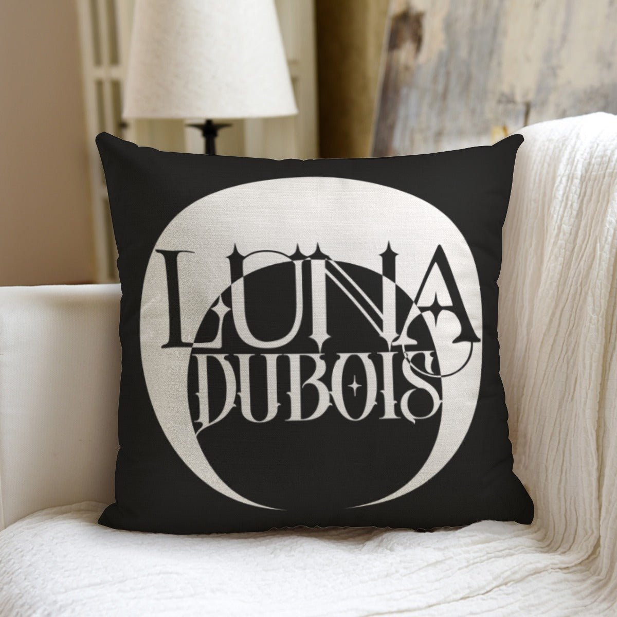 Luna Dubois - Logo Throw Pillow - dragqueenmerch