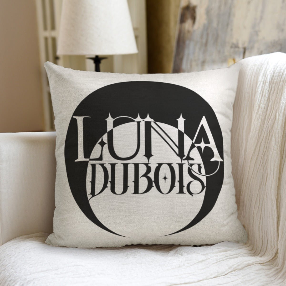 Luna Dubois - Logo Throw Pillow - dragqueenmerch