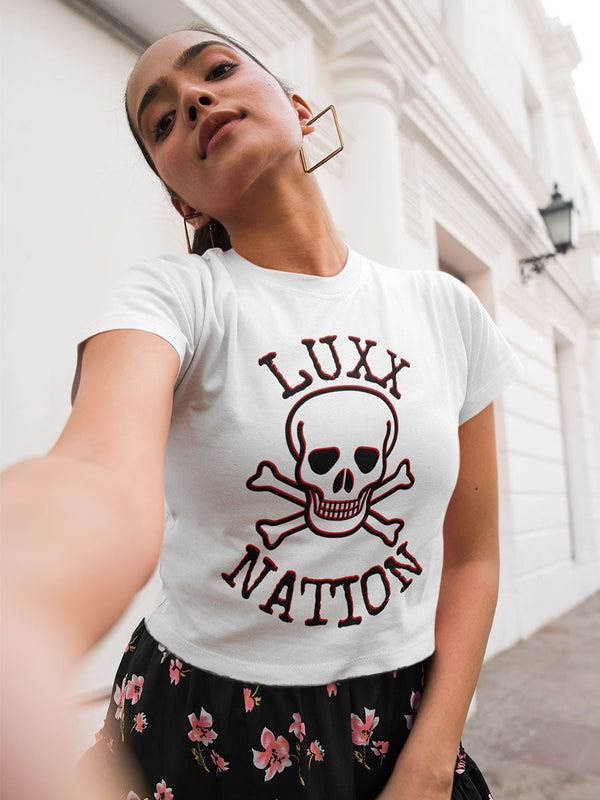 Luxx Noir London - Skull & Crossbones Crop T-Shirt - dragqueenmerch
