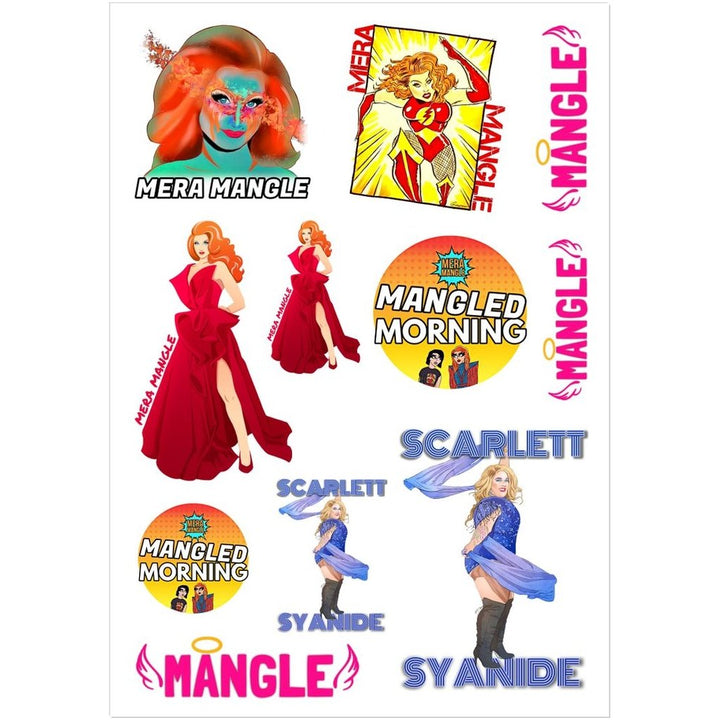 Mera Mangle & Scarlett Syanide Multi Sticker Sheet - dragqueenmerch