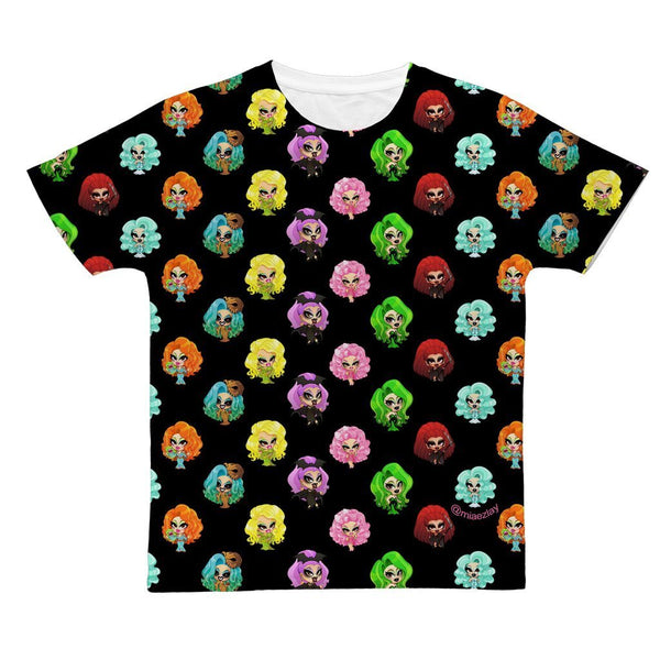 MIA E Z'LAY "CARTOON STICKERS v2" EXTENDED SIZES ALL OVER PRINT T-SHIRT