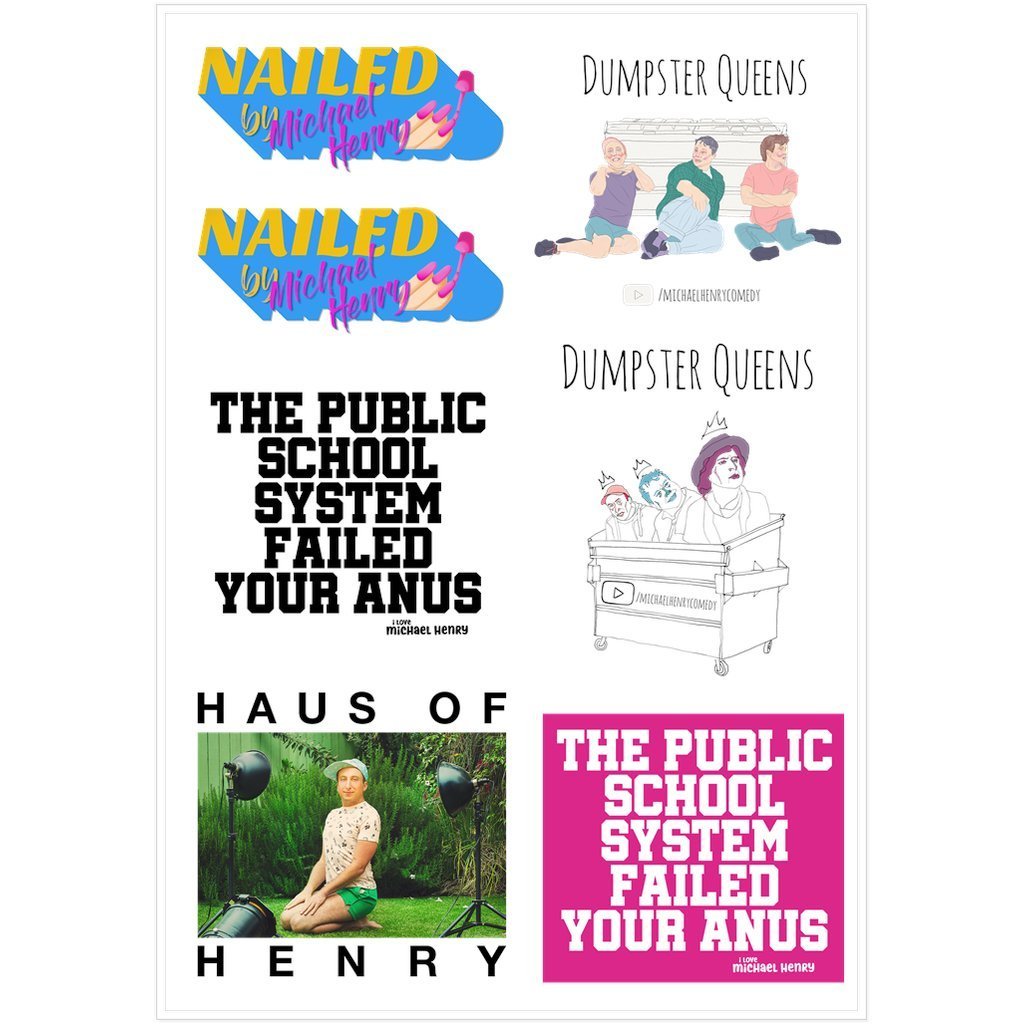MICHAEL HENRY MULTI STICKER SHEET - dragqueenmerch