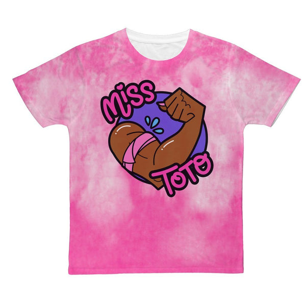MISS TOTO "LOGO" CLOUD DYE ALL OVER PRINT T-SHIRT