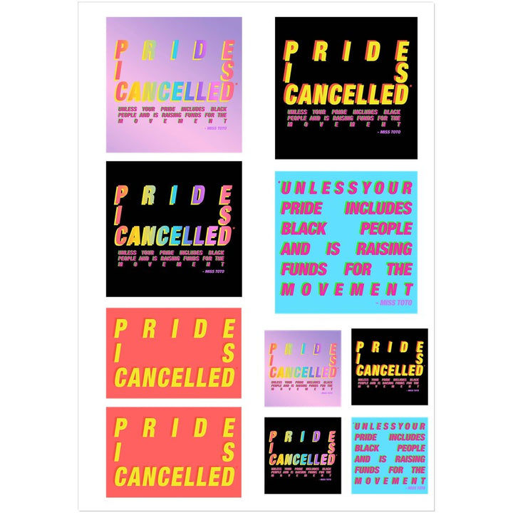Miss Toto Pride is Cancelled Sticker Sheet - dragqueenmerch