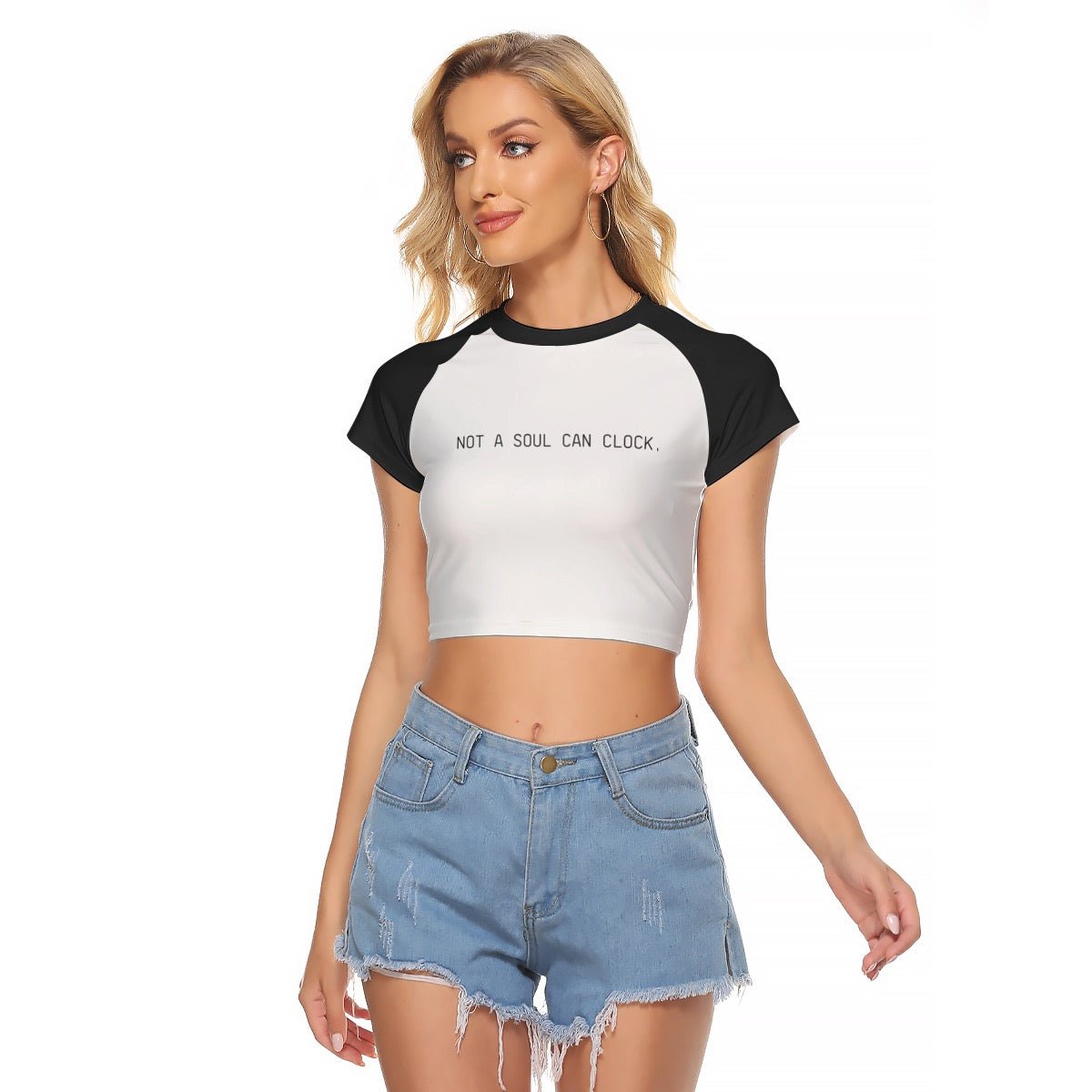 Monica Beverly Hillz - Not a Soul Can Clock. Baseball Crop T-Shirt - dragqueenmerch