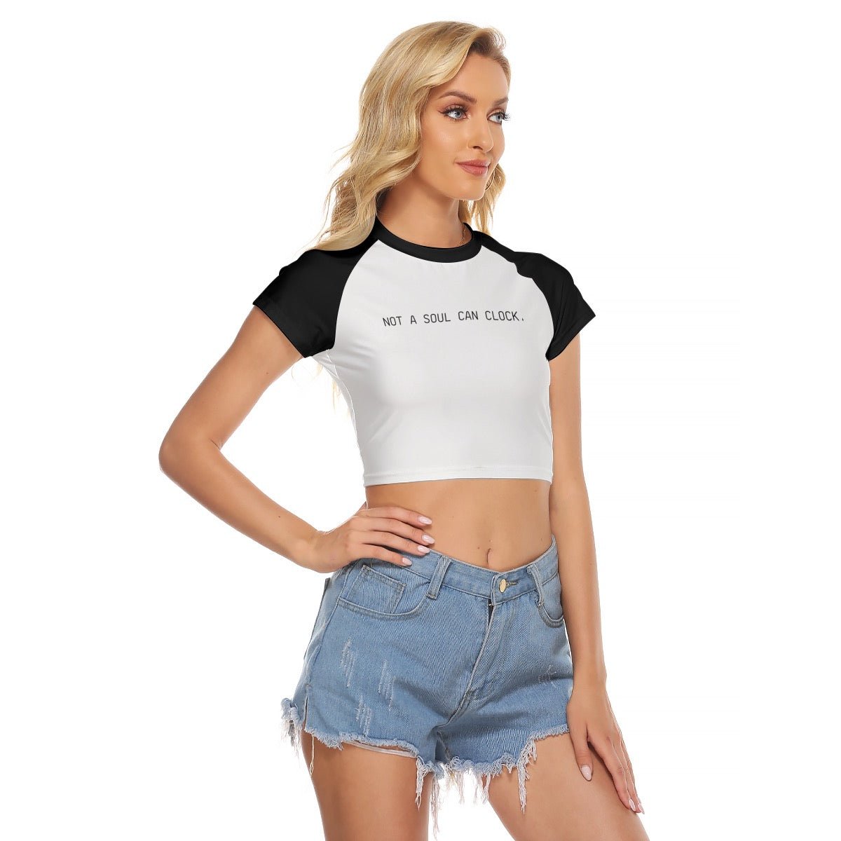 Monica Beverly Hillz - Not a Soul Can Clock. Baseball Crop T-Shirt - dragqueenmerch