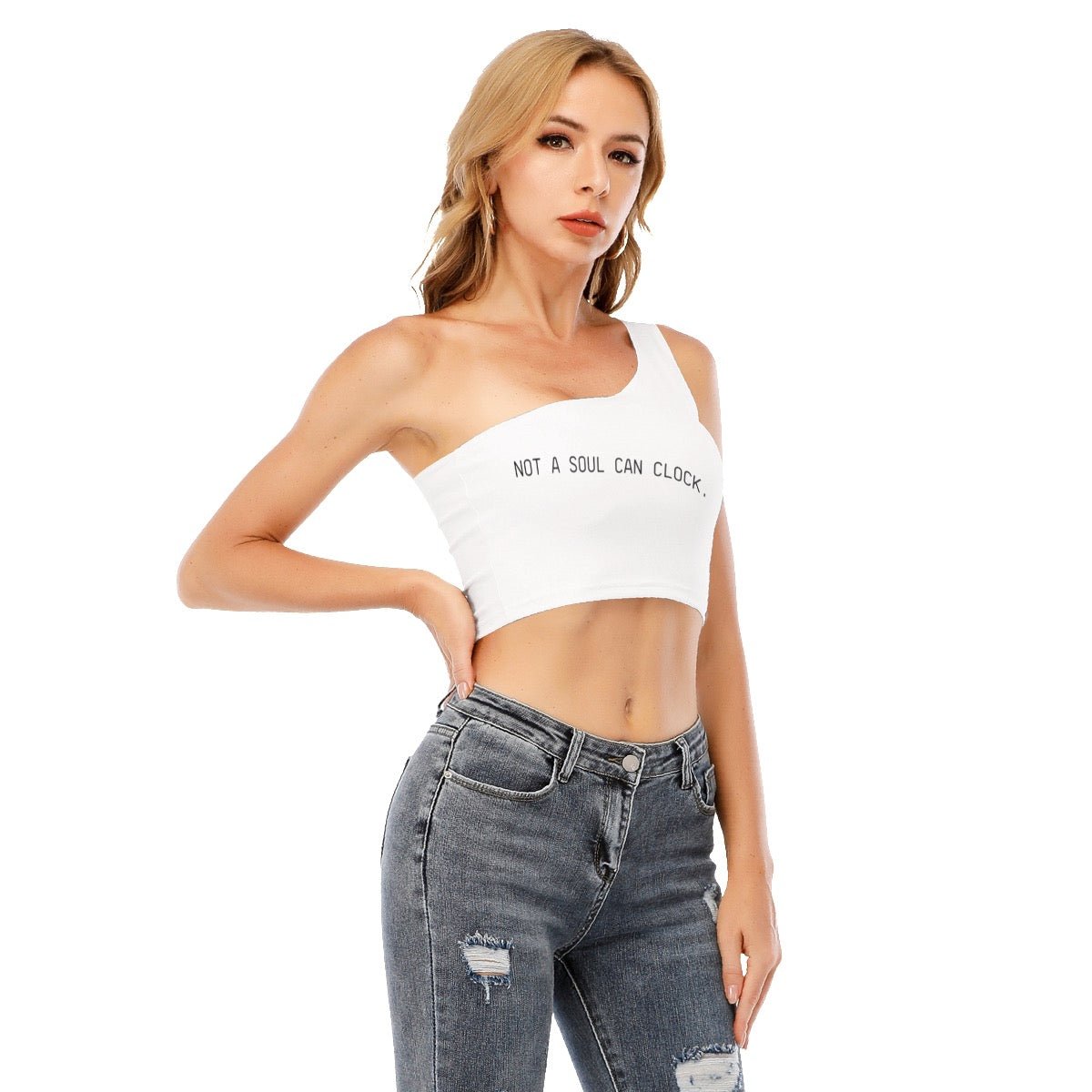 Monica Beverly Hillz - Not a Soul Can Clock. One-Shoulder Cropped Top - dragqueenmerch
