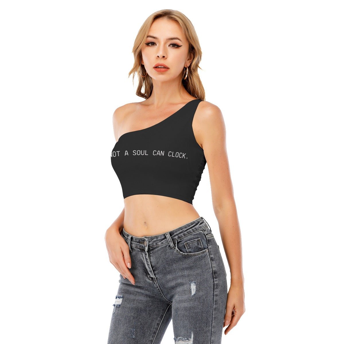 Monica Beverly Hillz - Not a Soul Can Clock. One-Shoulder Cropped Top - dragqueenmerch