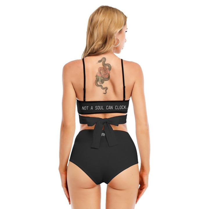 Monica Beverly Hillz - Not a Soul Can Clock. Swimsuit With Cross Straps - dragqueenmerch