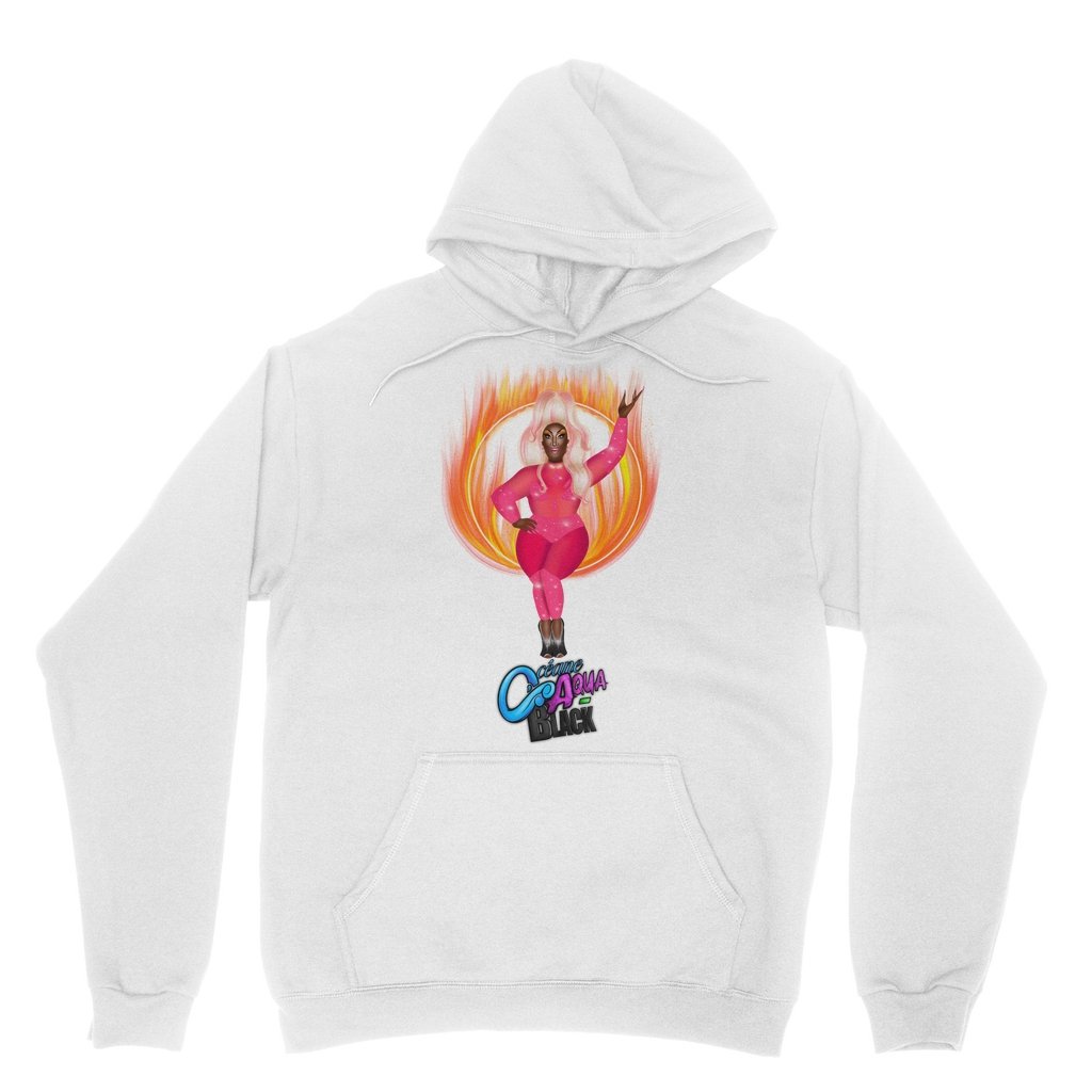 OCEANE AQUA-BLACK - FLAMES - HOODIE - dragqueenmerch