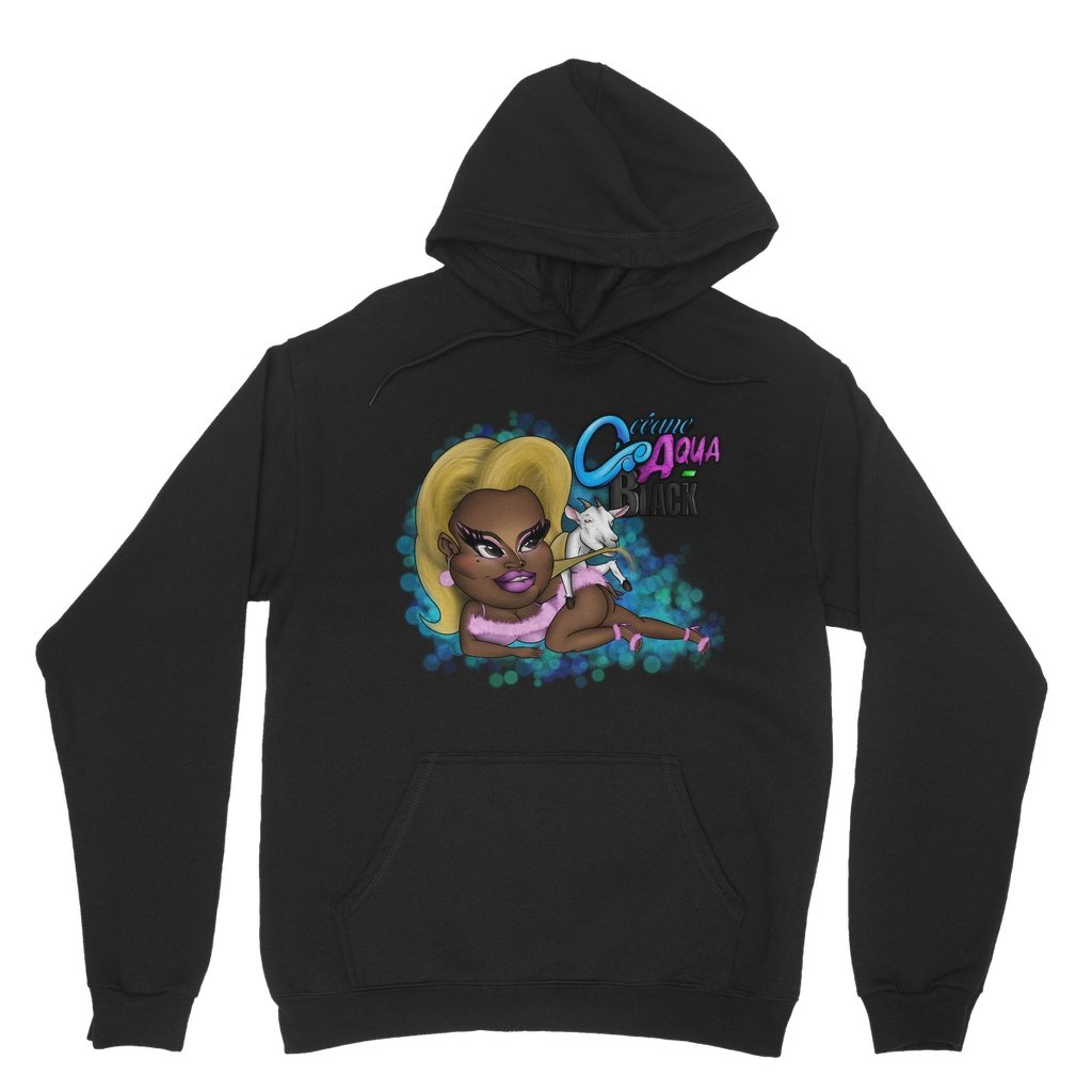 OCEANE AQUA-BLACK - PINK ALMIGHTY - HOODIE - dragqueenmerch