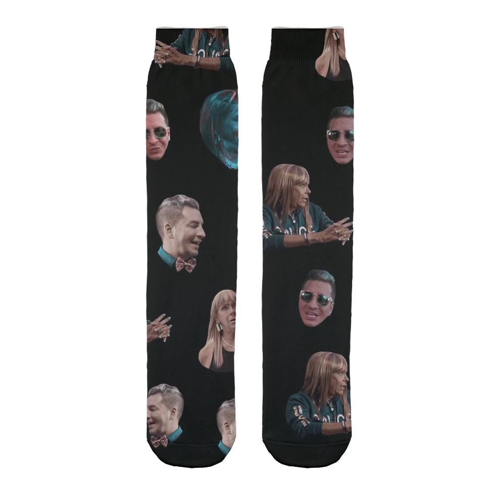 PATRICIA & ADAM COLLAGE TUBE SOCKS
