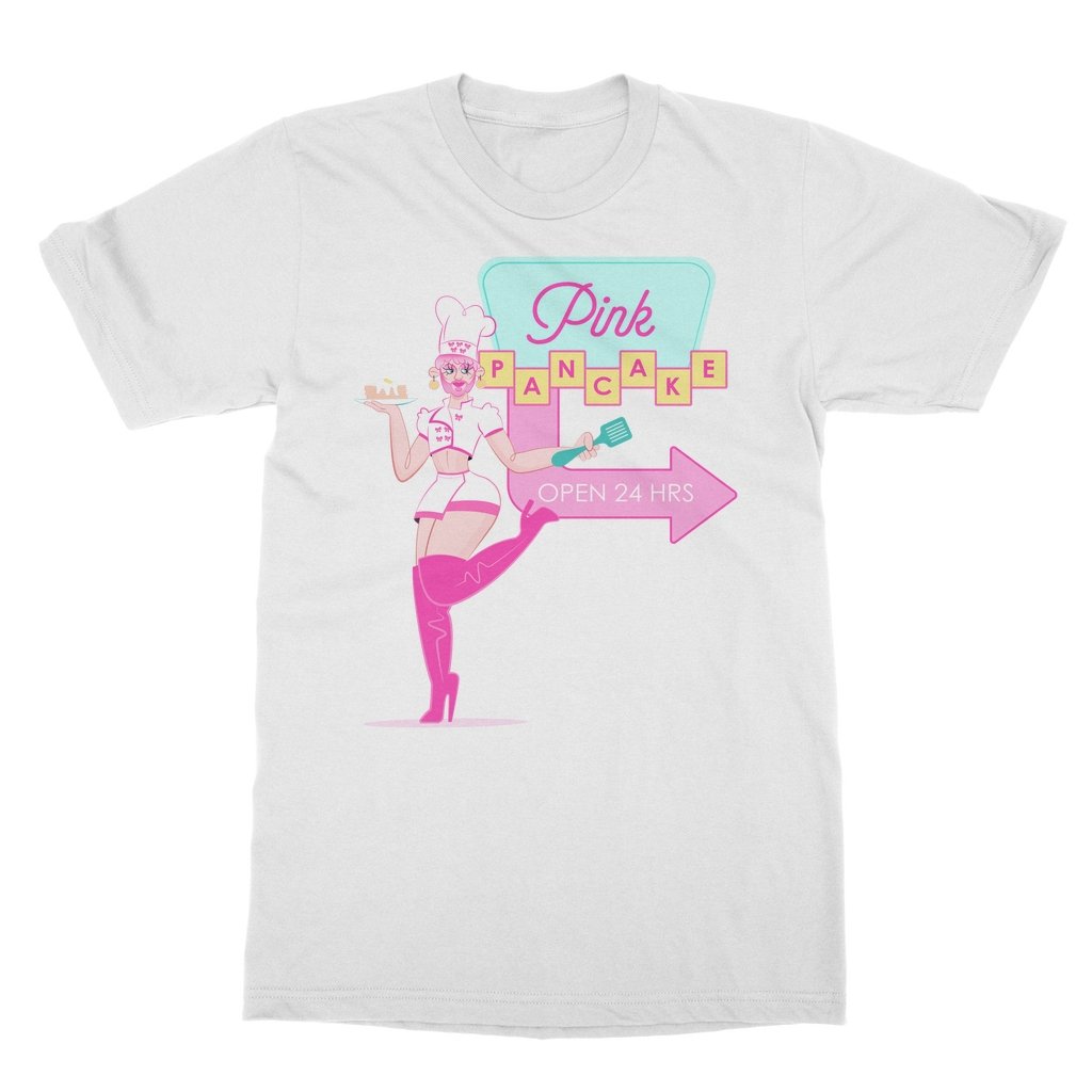 Pink Pancake - Open 24 Hours T-Shirt - dragqueenmerch