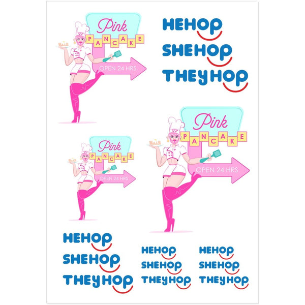 Pink Pancake Sticker Sheet - dragqueenmerch
