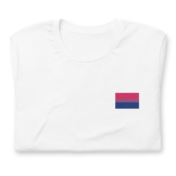 Pride Bisexual Flag Embroidered T-Shirt - dragqueenmerch