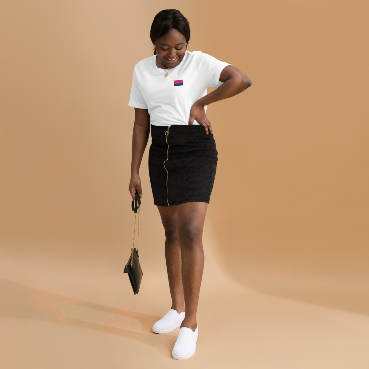 Pride Bisexual Flag Embroidered T-Shirt - dragqueenmerch