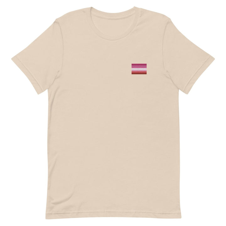 Pride Lesbian Flag Embroidered T-Shirt - dragqueenmerch