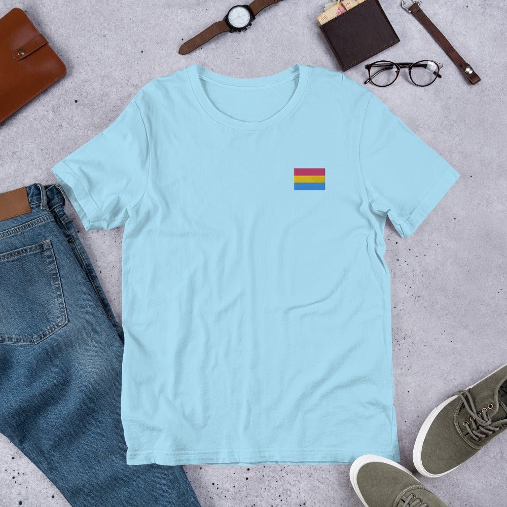 Pride Pansexual Flag Embroidered T-Shirt - dragqueenmerch