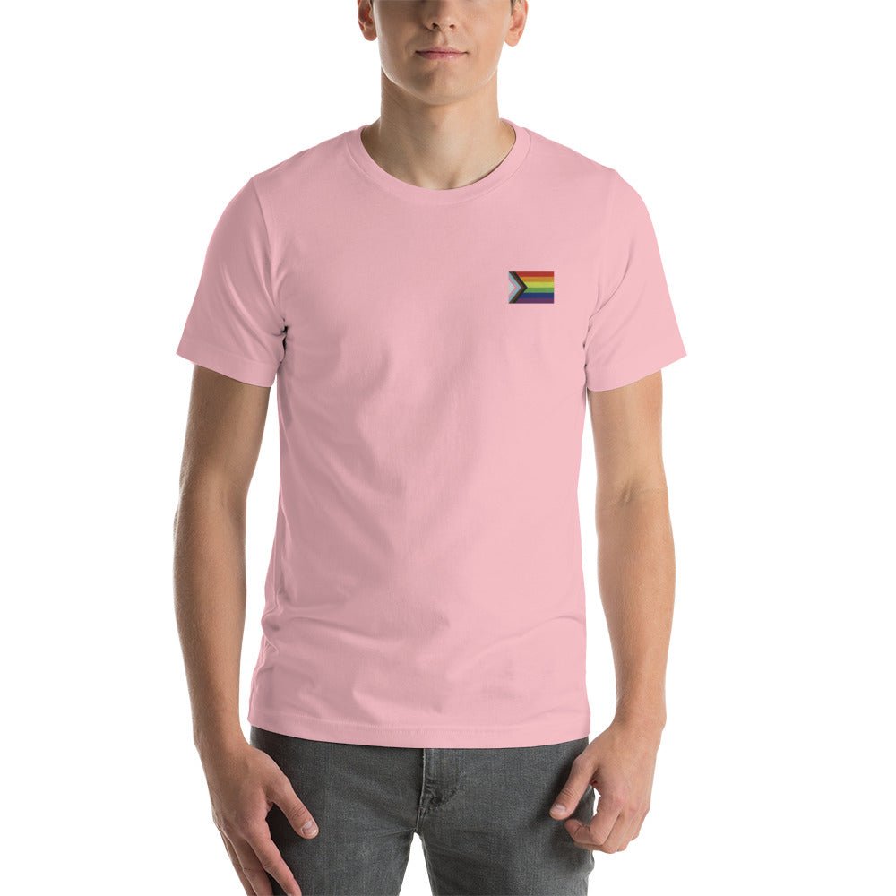 Pride Progress Flag Embroidered T-Shirt - dragqueenmerch