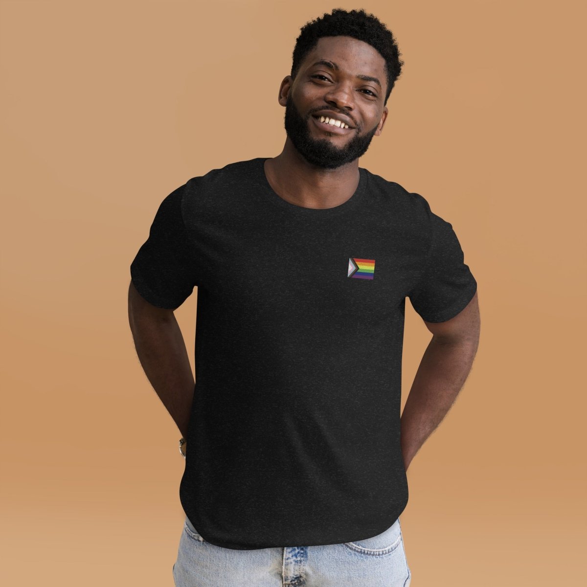 Pride Progress Flag Embroidered T-Shirt - dragqueenmerch