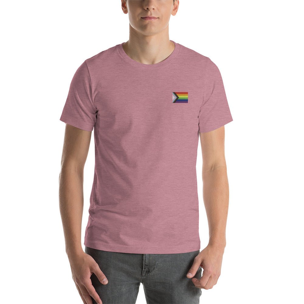 Pride Progress Flag Embroidered T-Shirt - dragqueenmerch