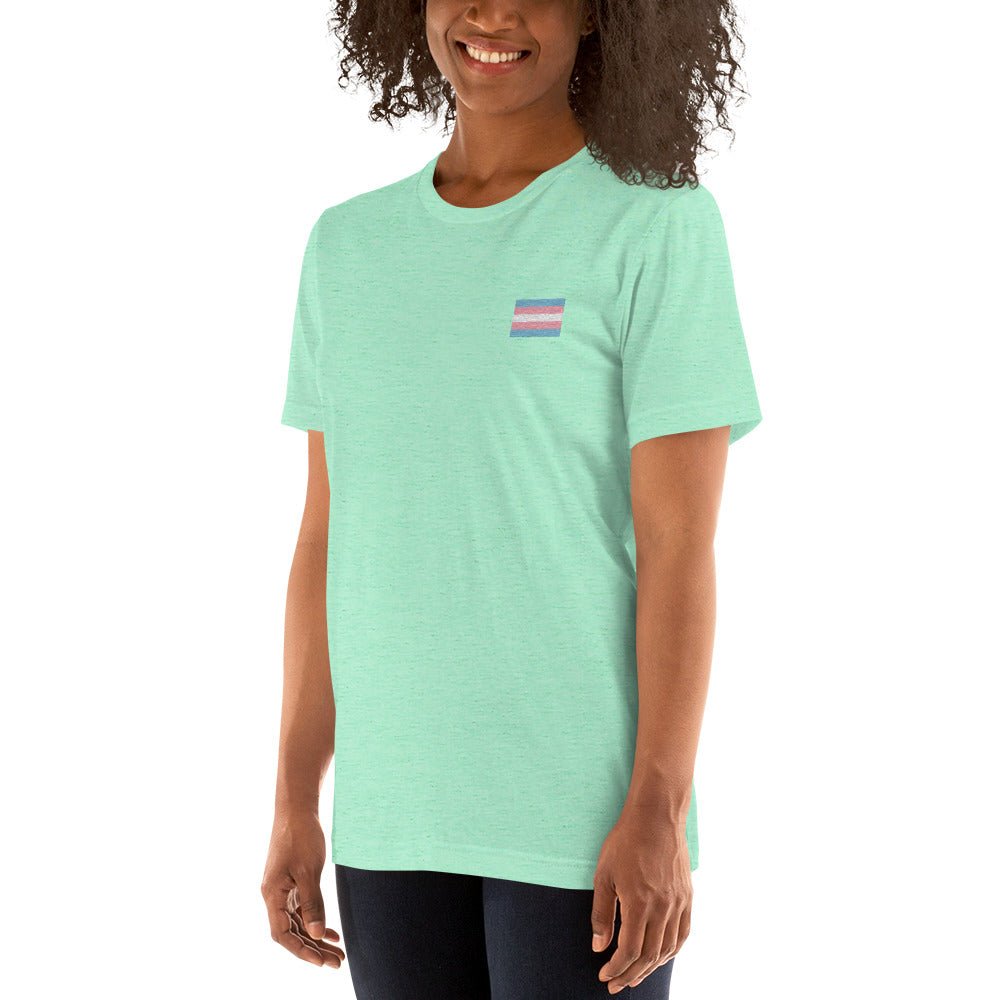 Pride Transgender Flag Embroidered T-Shirt - dragqueenmerch