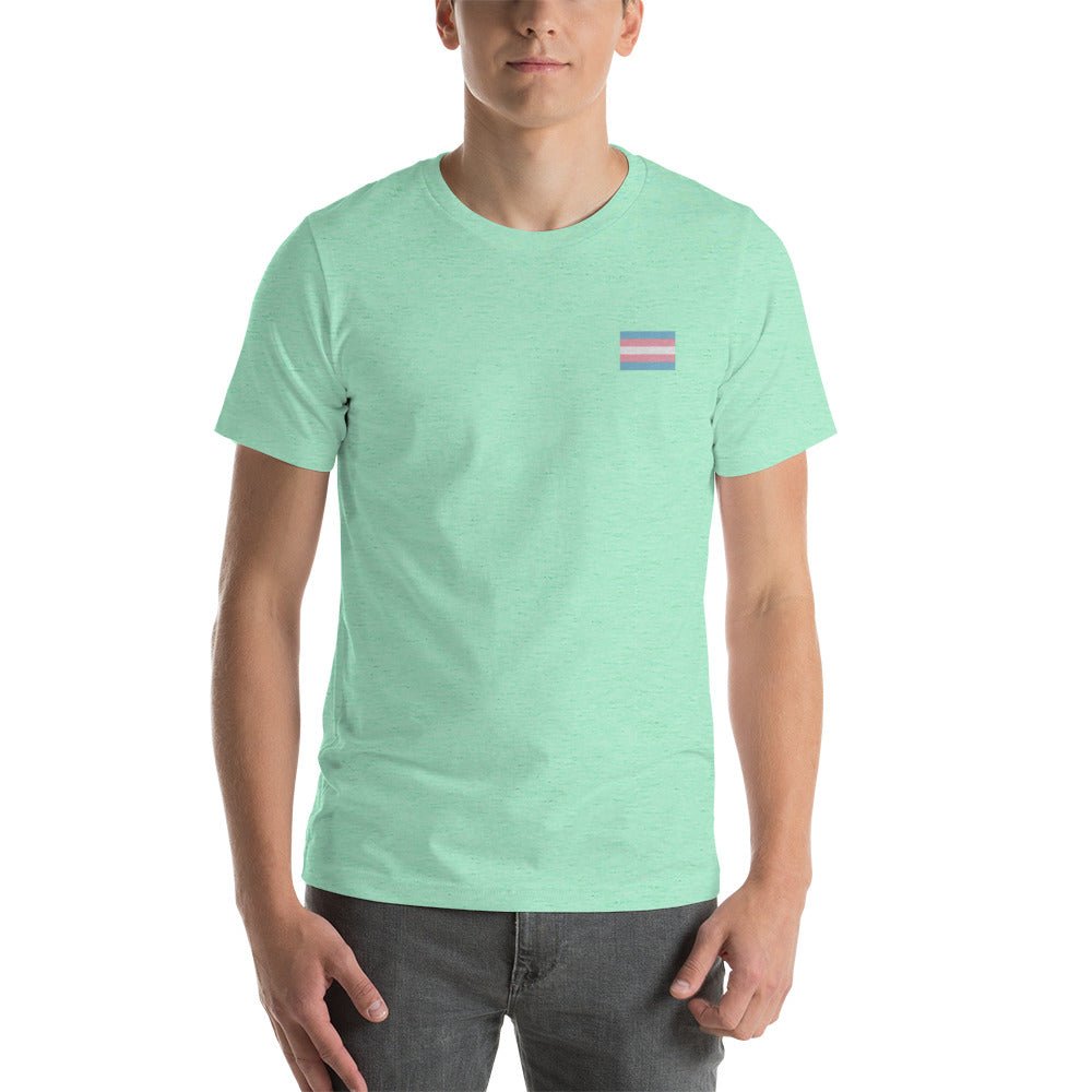 Pride Transgender Flag Embroidered T-Shirt - dragqueenmerch