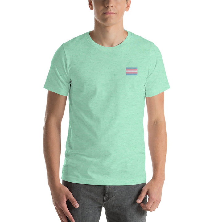 Pride Transgender Flag Embroidered T-Shirt - dragqueenmerch