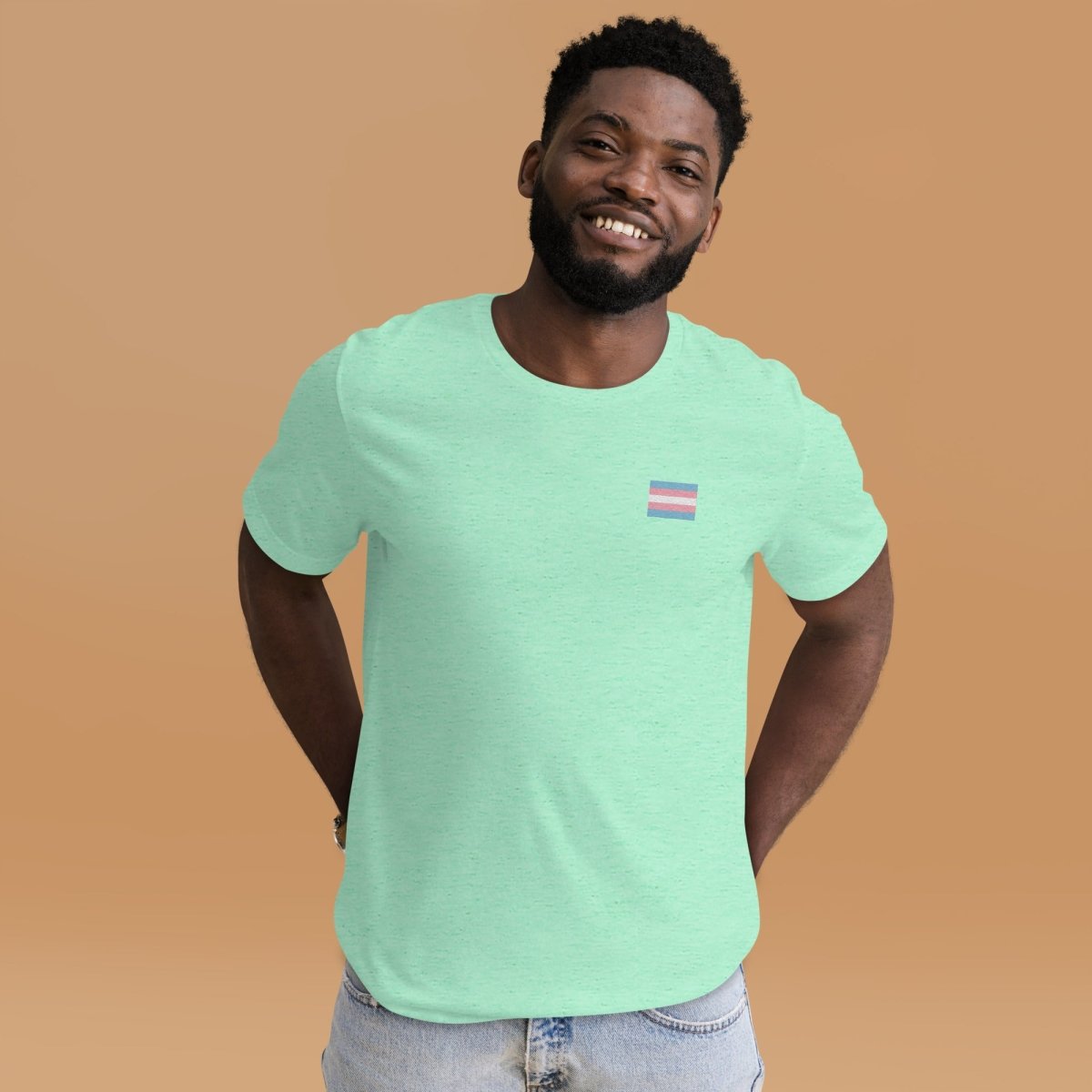 Pride Transgender Flag Embroidered T-Shirt - dragqueenmerch