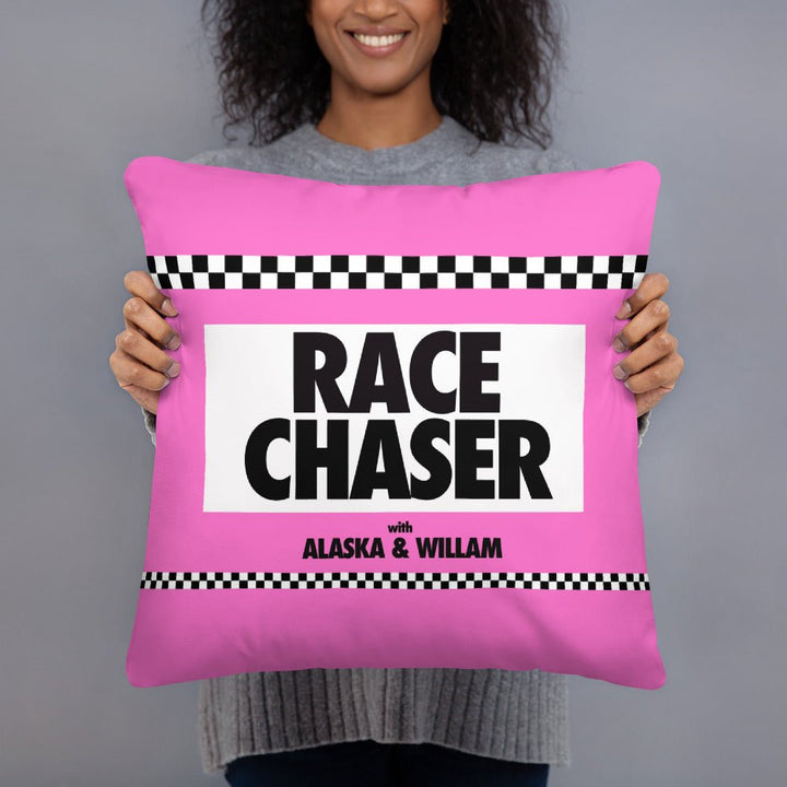 Race Chaser - Show Logo Throw Pillow - dragqueenmerch