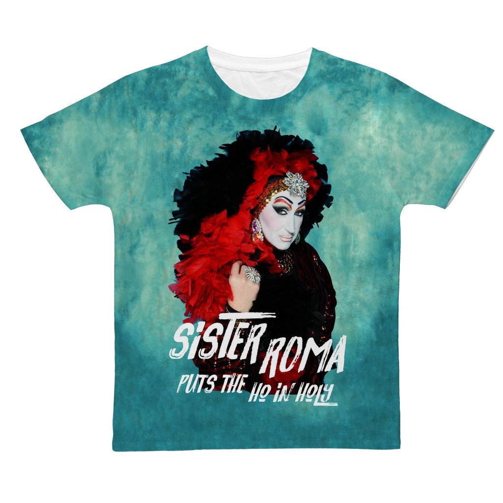 SISTER ROMA "HO IN HOLY" CLOUD DYE ALL OVER PRINT T-SHIRT