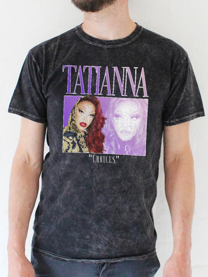 Tatianna - Retro Choices Photo Acid Washed T-Shirt - dragqueenmerch